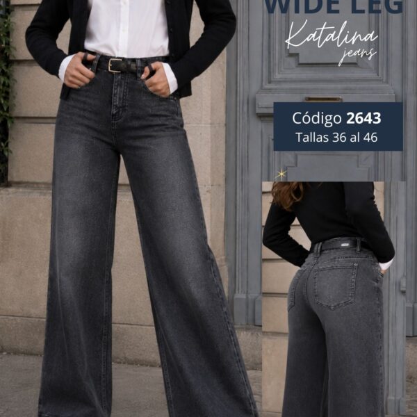 wide leg elasticado tiro alto push up
