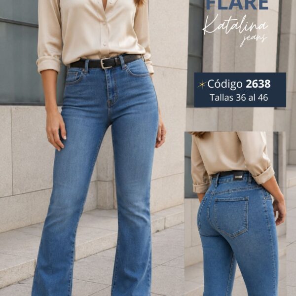 flare elasticado tiro alto push up