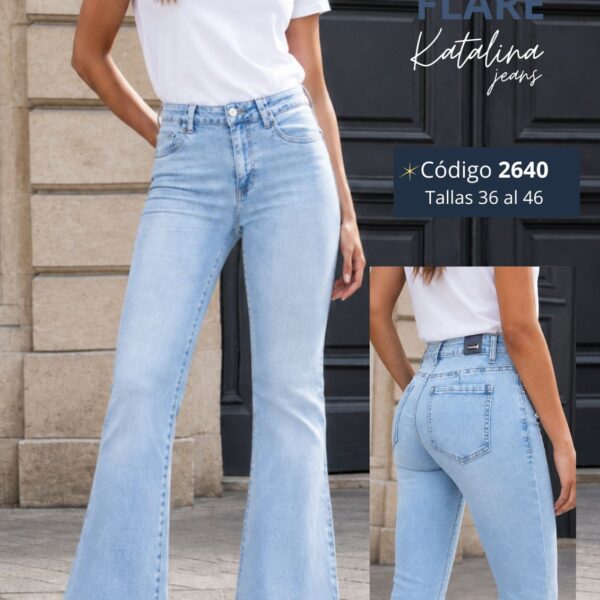 flare elasticado tiro alto push up