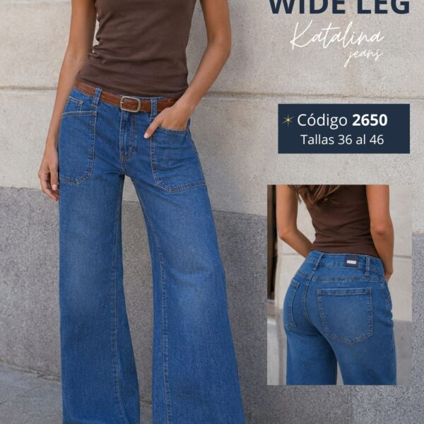 wide leg elasticado tiro alto push up