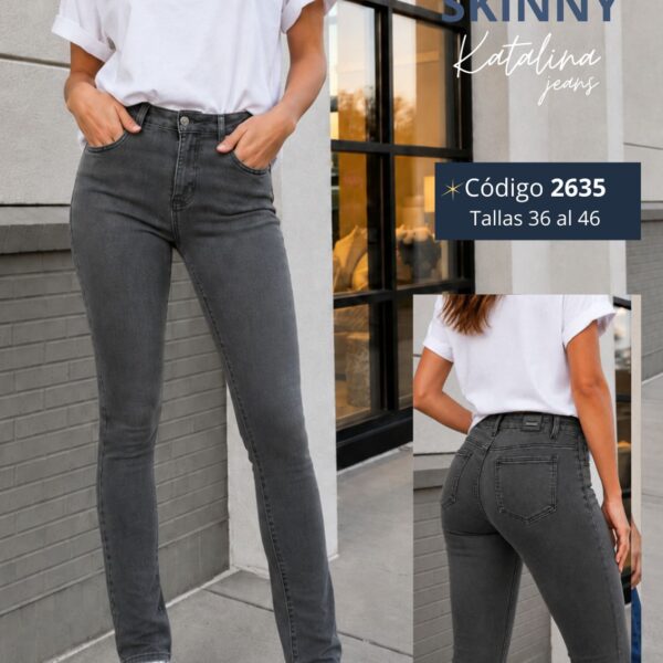 skinny elasticado tiro alto push up