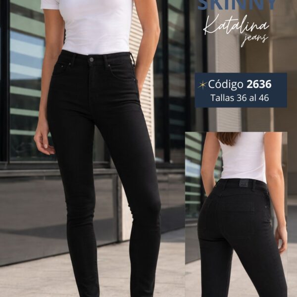 skinny elasticado tiro alto push up